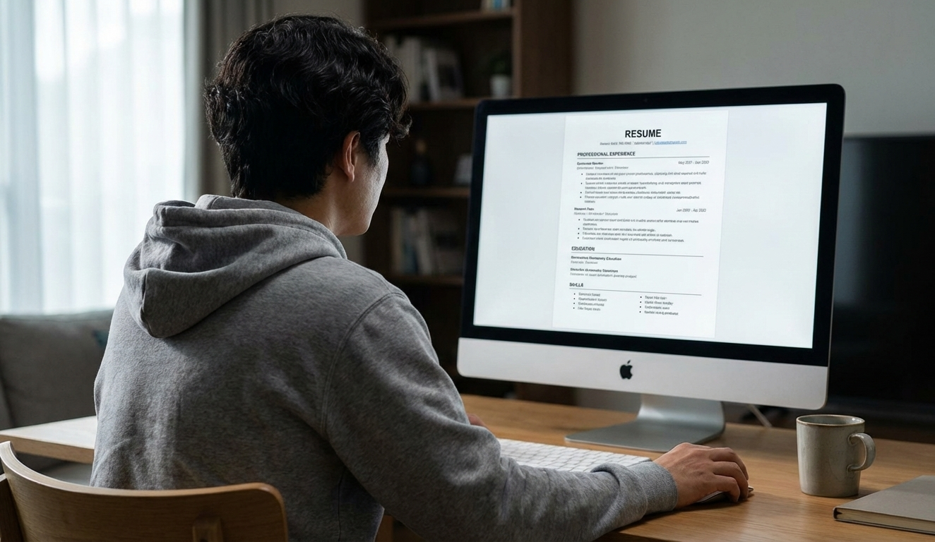 Applicant tracking system scan of a resume